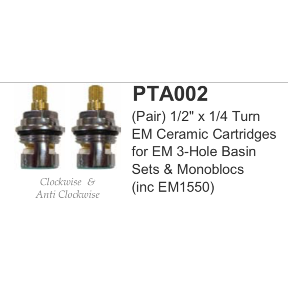 Lefroy Brooks Lefroy Brooks 1/2"x1/4T EM ceramic cartridges (pair) PTA002