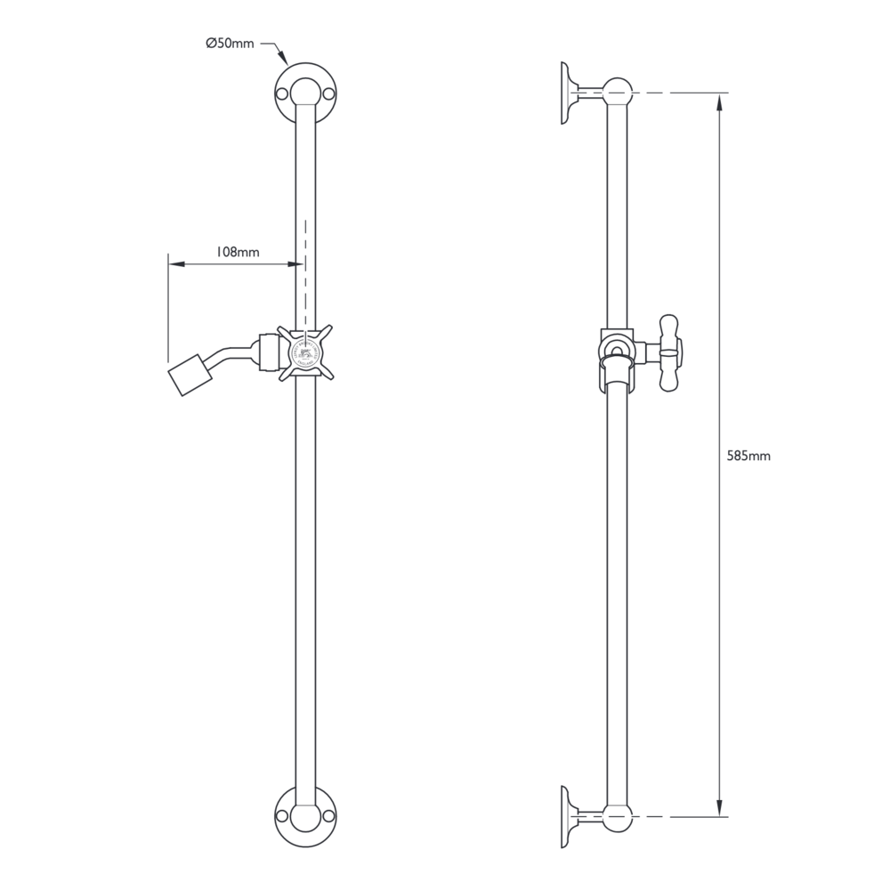 Lefroy Brooks 1900 Classic LB1900 Classic Stange für Handdusche LB-1726