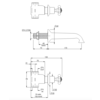 Lefroy Brooks 1900 Classic LB1900 Classic 3-hole wall mounted bath mixer with cross handles CH-1152