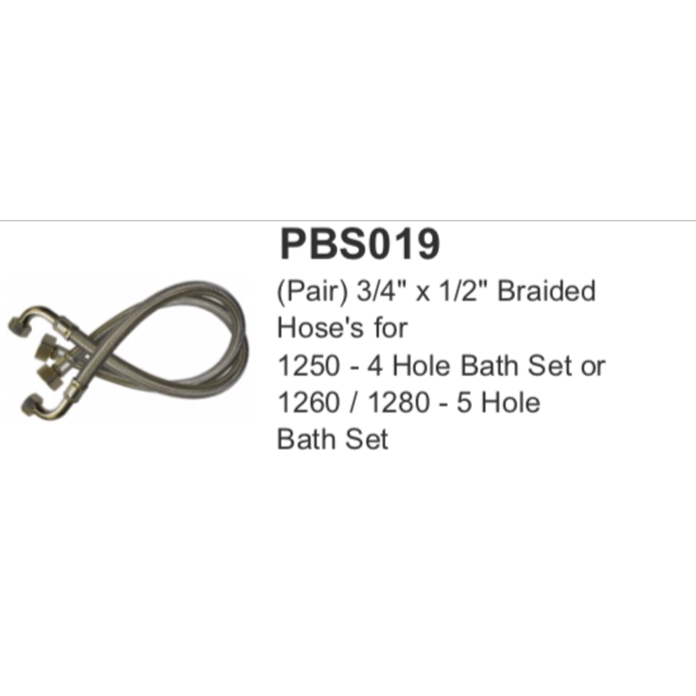 Lefroy Brooks  LB 3/4"x1/2" braided hoses (pair) PBS019