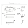 Victoria + Albert V+A Freistehende Badewanne Worcester