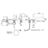 Perrin & Rowe Victorian White 4-hole bath set with handshower - lever E.3737