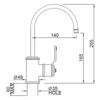 Perrin & Rowe Armstrong Keukenkraan Armstrong Mini  Filtration E.1633