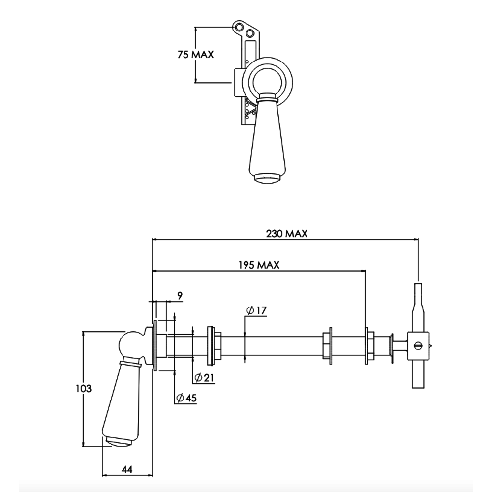 Lefroy Brooks LB Classic WC inbouw-reservoir hendel wit porselein LB-1308