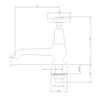 Lefroy Brooks 1900 Classic LB1900 Classic pillar tap - cold only - with Connaught crosshead CHX-8030