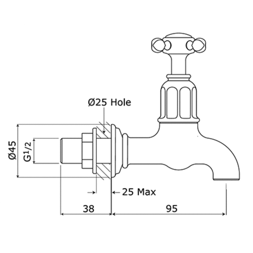 Perrin & Rowe Traditional Coldwater tap Mayan E.4326