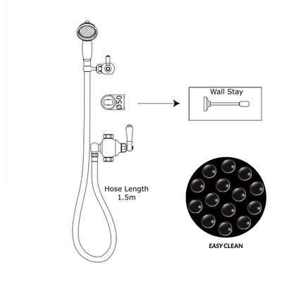 PR Victorian white riser diverter kit E5308