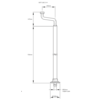 Lefroy Brooks 1930 Mackintosh LB1930 Mackintosh vrijstaande badmengkraan met handdouche en vloer aansluitpoten EXT/MH-1144