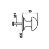 Perrin & Rowe Traditional P&R Traditional Möbelknopf gross E.6080 (10 Stk./Box)