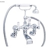 Perrin & Rowe Victorian White Wall mounted bath shower mixer with white lever E.3510/1