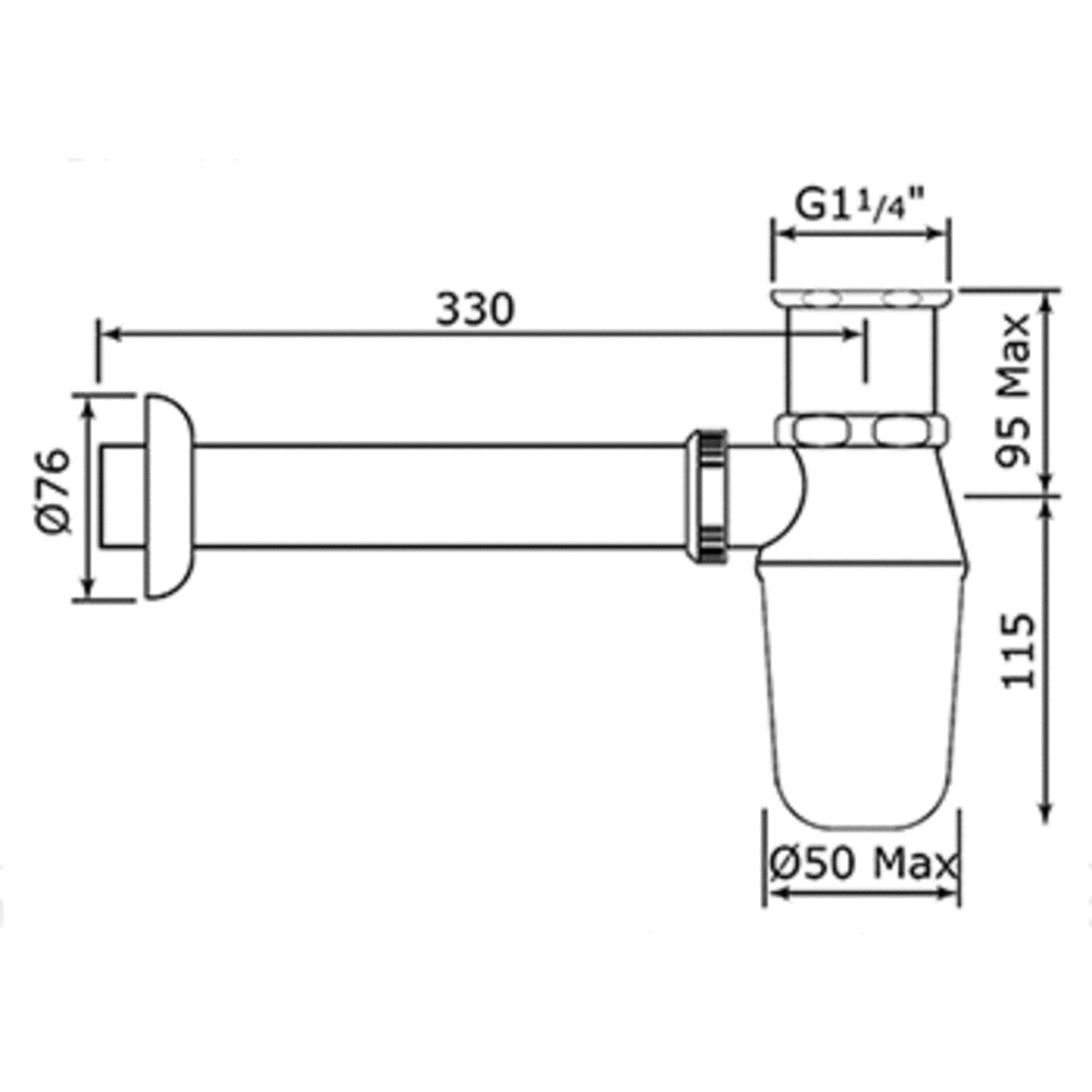 Perrin & Rowe P&R basin bottel trap E.6703