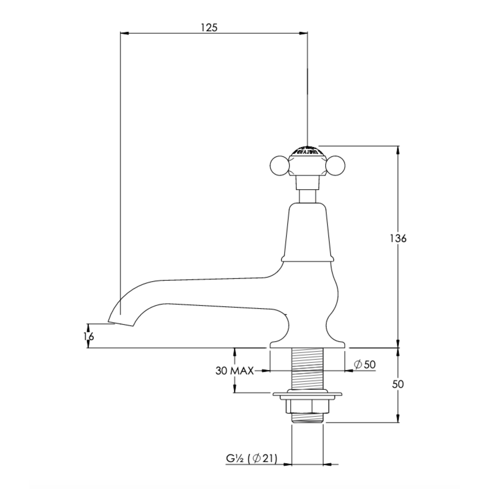 Lefroy Brooks 1900 Classic LB1900 Classic tapkranen (paar)  LB8030