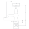 Lefroy Brooks 1900 Classic LB1900 Classic pillar taps with x-top LB-8022