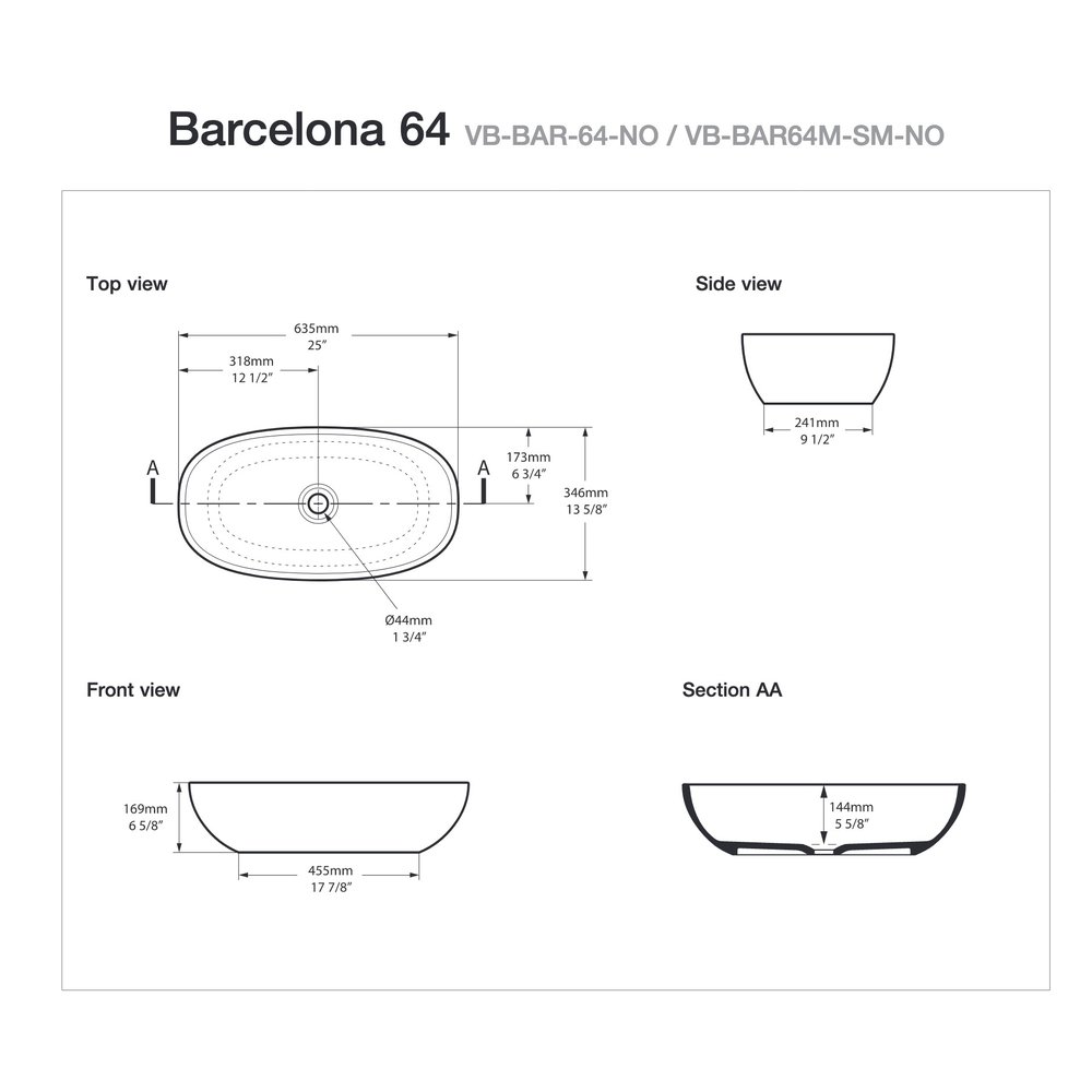 Victoria + Albert V+A Aufsatzwaschbecken Barcelona 64