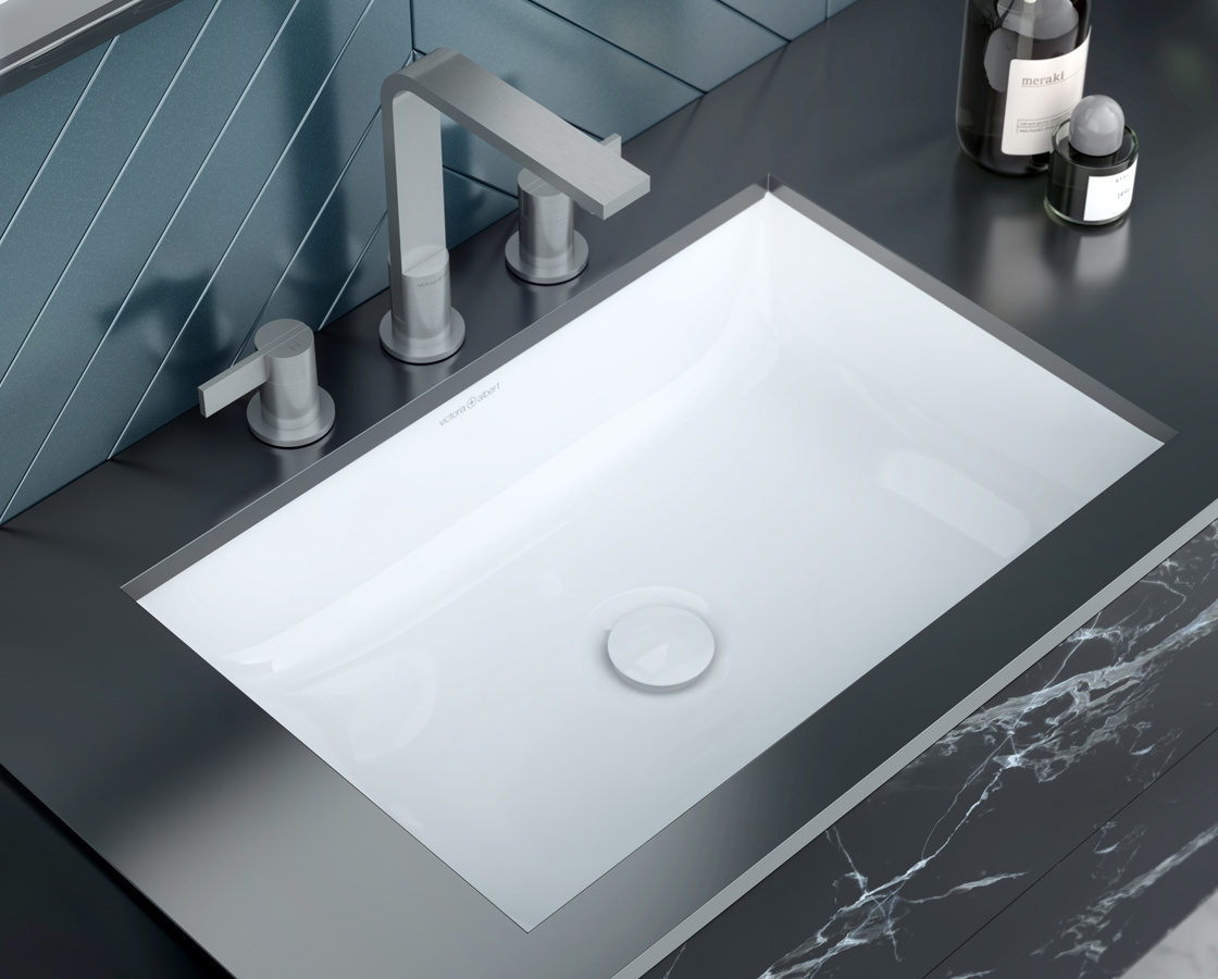 Moderne onderbouw wastafel 56, wit glans - TheClassicHouse - de badkamer en keuken specialist
