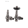 Arroll Thermostatic radiator valve set with wooden wheel UK-28