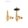 Arroll Thermostatic radiator valve set with wooden wheel UK-28