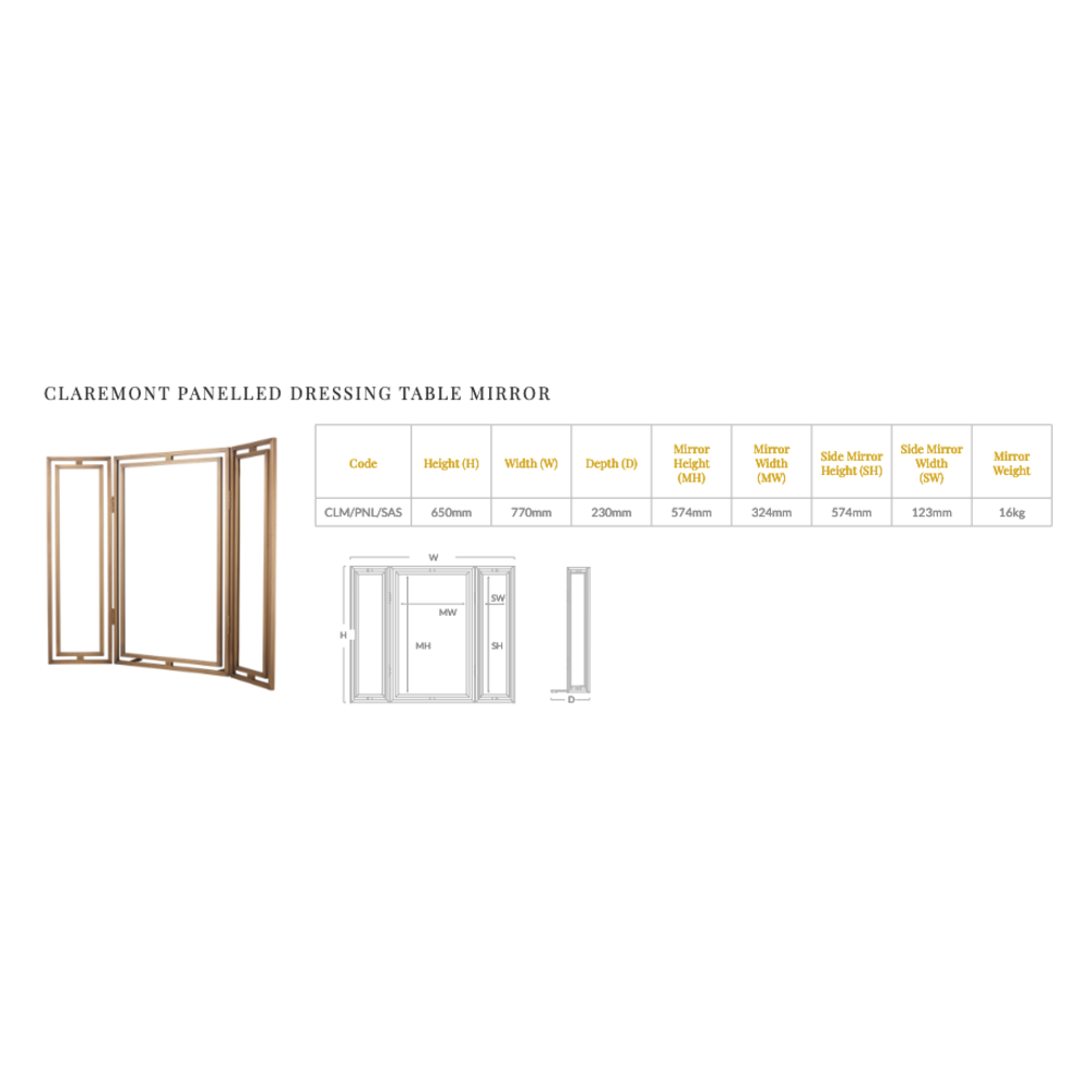 Armac Martin Claremont Design-Frisiertischspiegel CLM/PNL