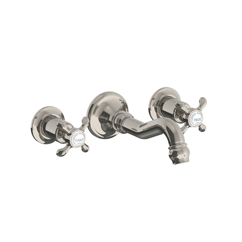 Lefroy Brooks 1910 La Chapelle LB1910 La Chapelle 3-hole wall mounted basin mixer with crosshead handles FH-1208