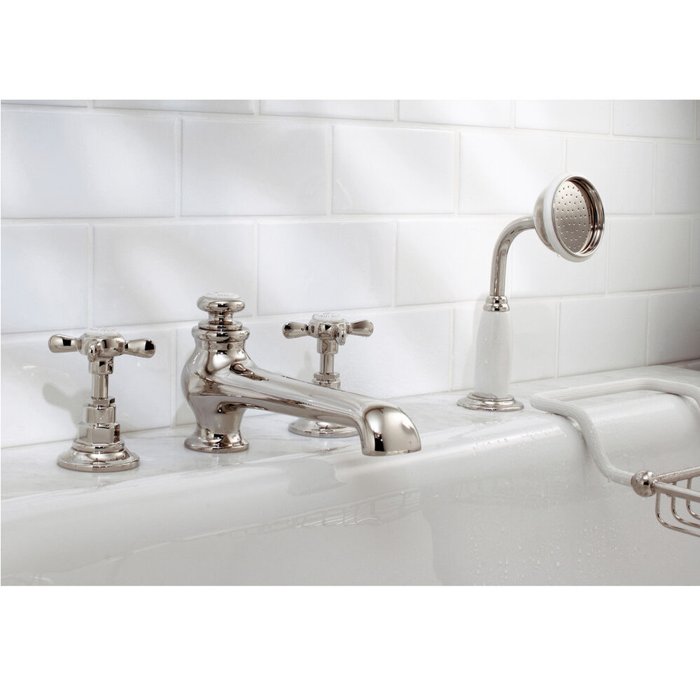 Lefroy Brooks 1900 Classic LB1900 Classic deck mounted 4-hole bath set with handshower -  crosshead LB-1250