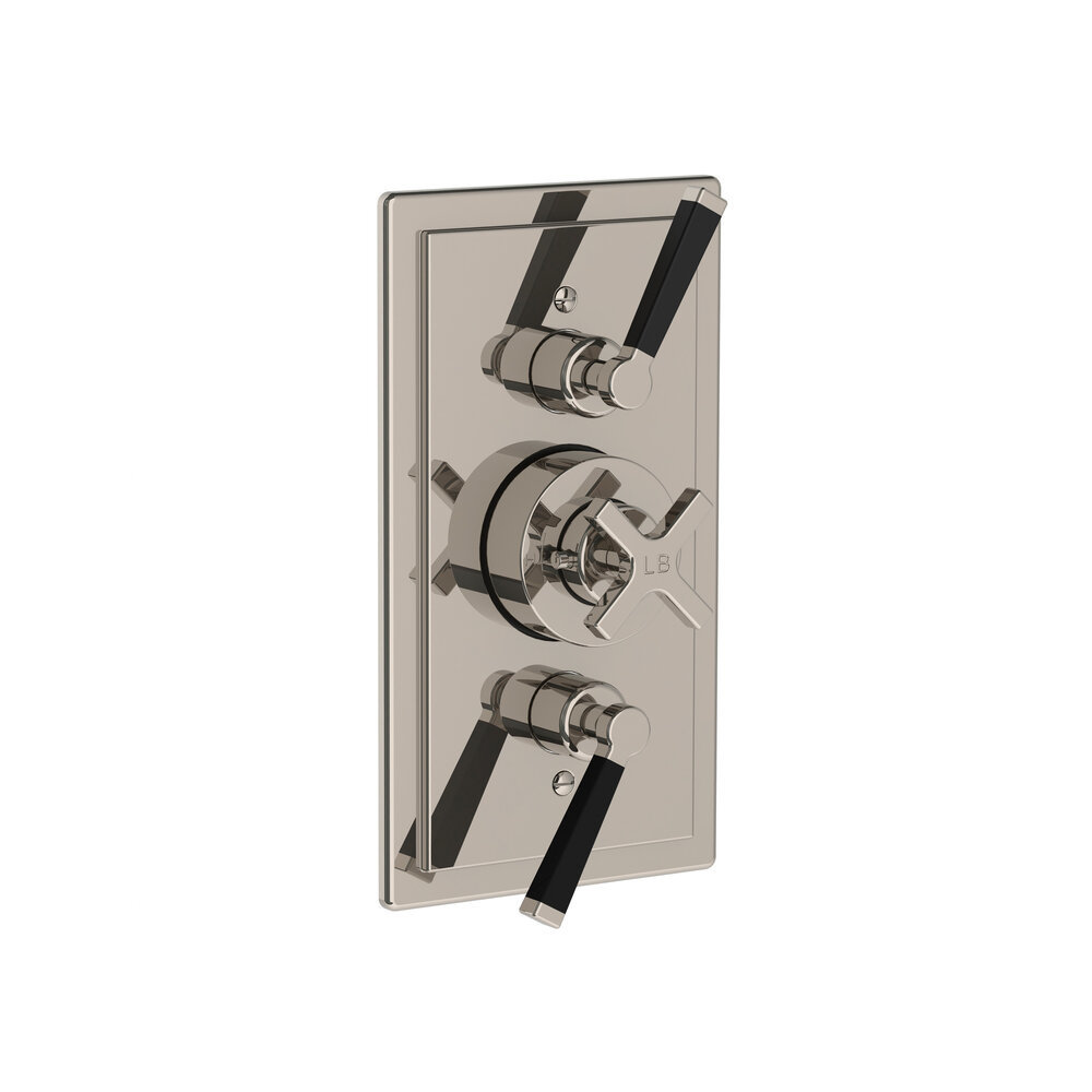 Lefroy Brooks 1930 Mackintosh Black LB1930 Mackintosh inbouw douchethermostaat met 2 stopkranen, hendel zwart MB-8736