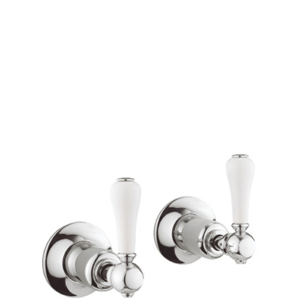 Belgravia 3/4" wall valves (pair) with levers