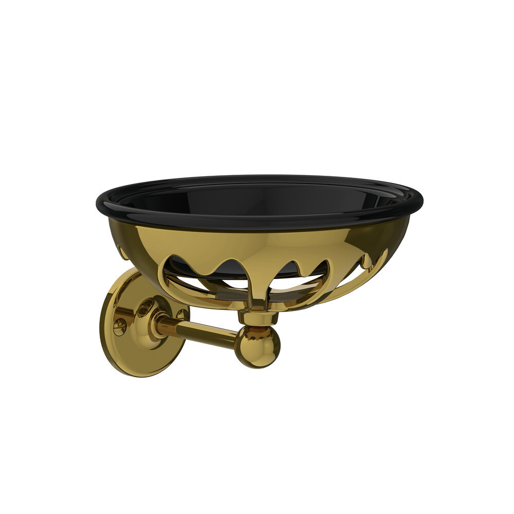 Lefroy Brooks 1900 Classic Black LB 1900 Classic Black cast brass soap holder with fine bone china dish BK-4505