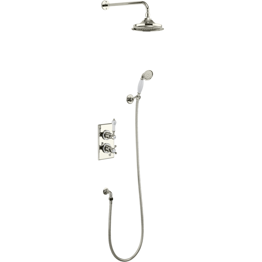 BB Edwardian Trent Concealed thermostatic shower valve with shower rose and  hand shower