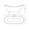 Imperial Freestanding cast iron bath with G+H feet 'Sheraton'