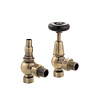 Arroll Manual radiator valve set with wooden wheel UK-20