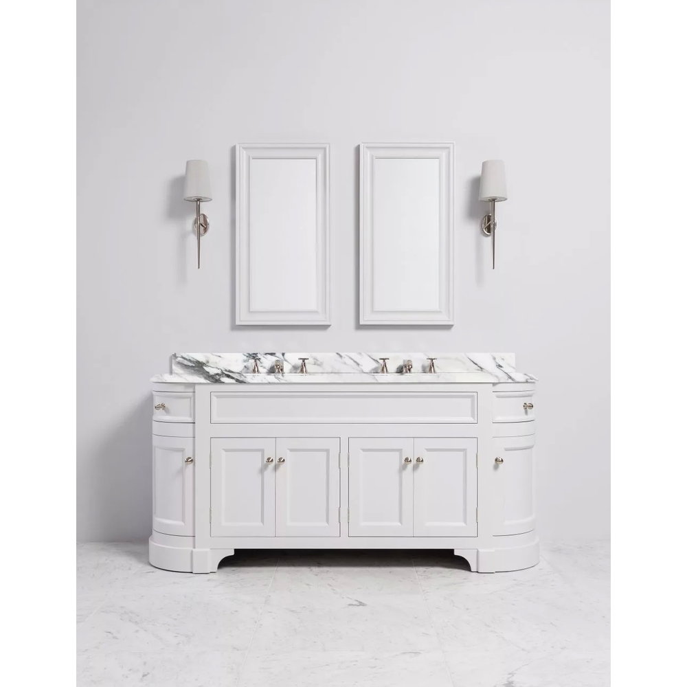 Porter Bathroom Stratford Grand Moher VP100  - wooden wash basin stand with doors, natural stone top and underbuilt basins