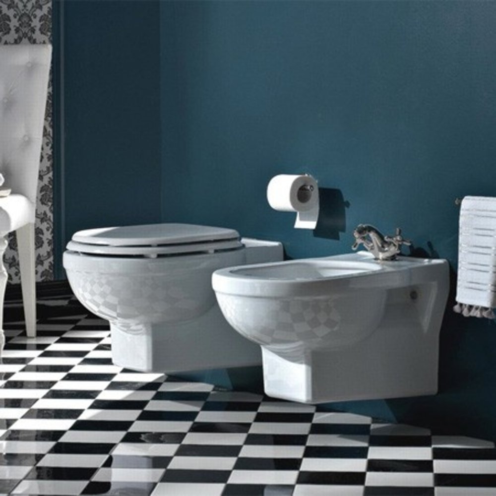 Sbordoni ex showroom: Neoclassica Wandhängende Toilette - Keramik schwarz - mit Sitz