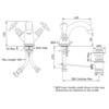 Perrin & Rowe Victorian White ex showroom: 1-hole basin mixer with crosshead handle E.3626CP