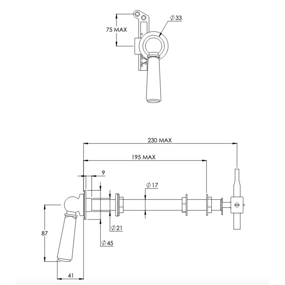 Lefroy Brooks LB Mackintosh concealed cistern lever MK-1308