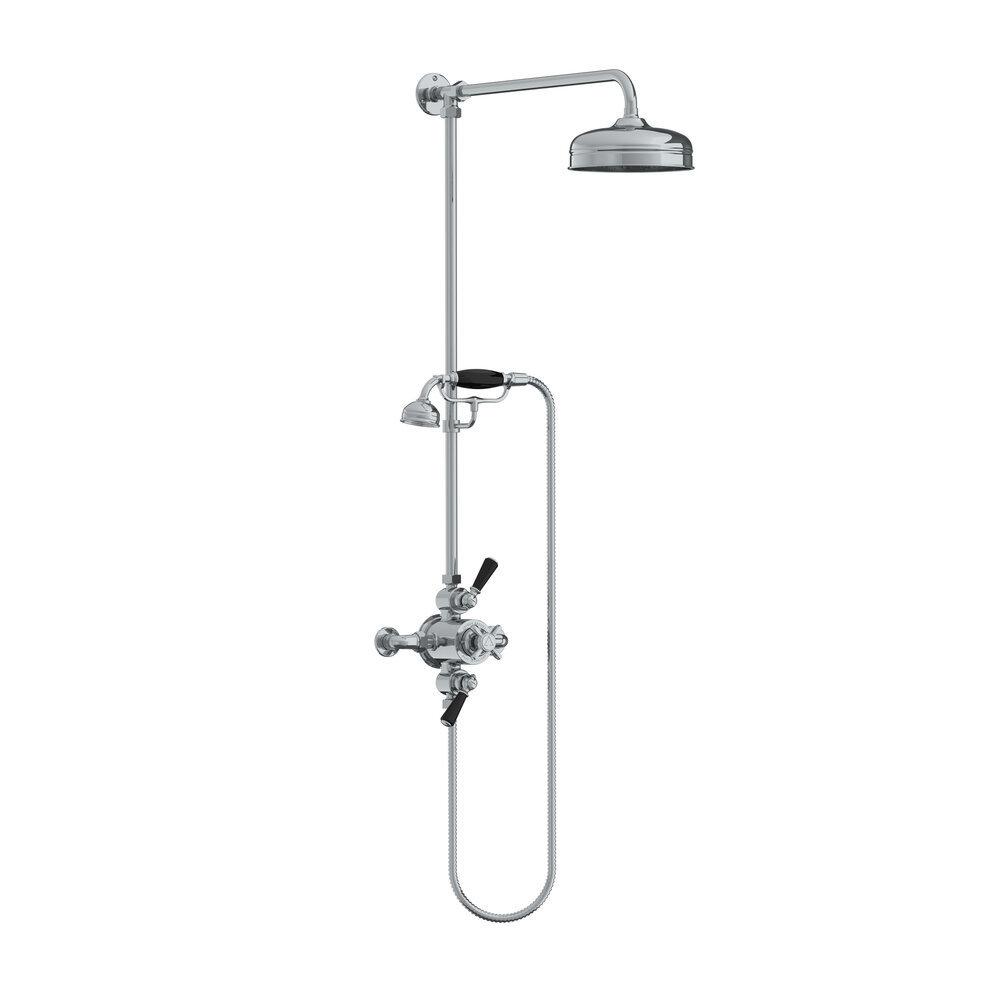 Lefroy Brooks 1900 Classic Black LB1900 Classic Black Godolphin exposed shower set mit 8" rose and hand shower BLE-8742