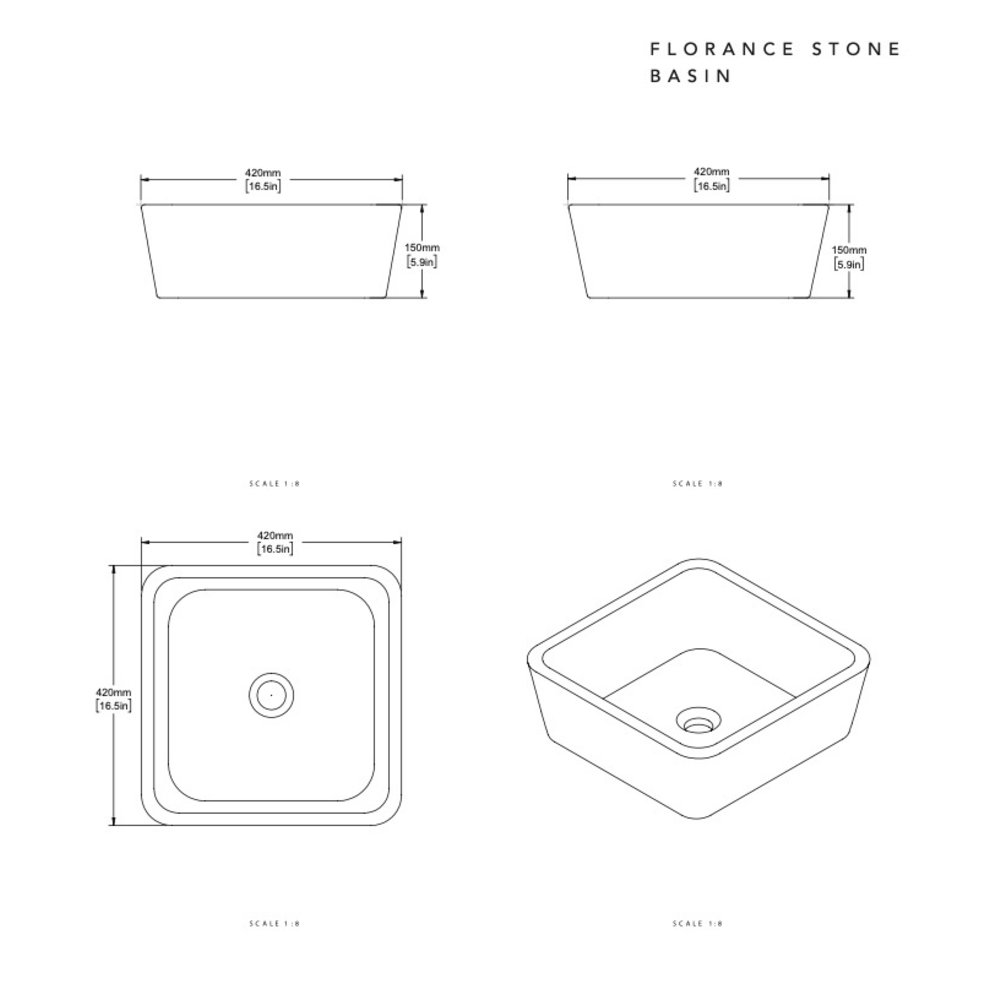 Porter Bathroom PB Carrara countertop basin Florance VS196