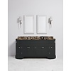 Porter Bathroom Stratford Grand Coole VP100  - wooden wash basin stand with doors, natural stone top and underbuilt basins