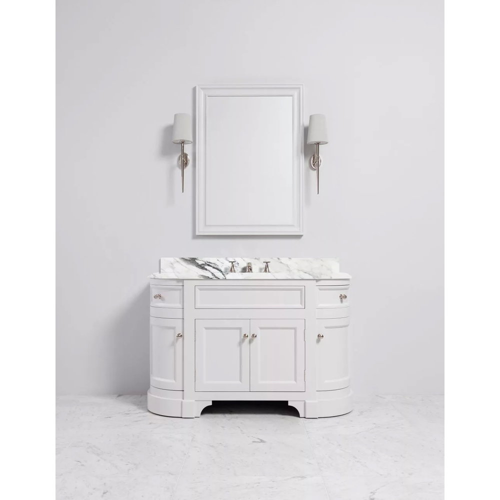 Porter Bathroom Stratford Mid Moher VP102  - wooden wash basin stand with doors, natural stone top and underbuilt basins