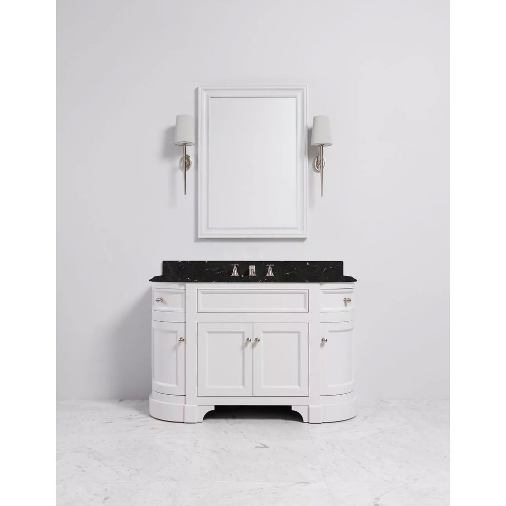 Porter Bathroom Stratford Mid Moher VP102  - wooden wash basin stand with doors, natural stone top and underbuilt basins