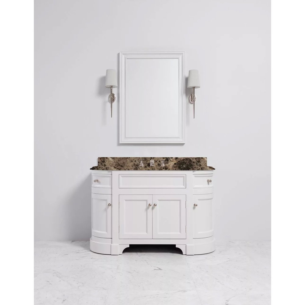 Porter Bathroom Stratford Mid Moher VP102  - wooden wash basin stand with doors, natural stone top and underbuilt basins