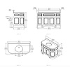 Porter Bathroom Stratford Mid Moher VP102 - massief houten badmeubel met  deuren, natuursteen blad en inbouw wastafels