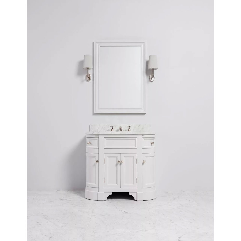 Porter Bathroom Stratford Single Moher VP103  - wooden wash basin stand with doors, natural stone top and underbuilt basins