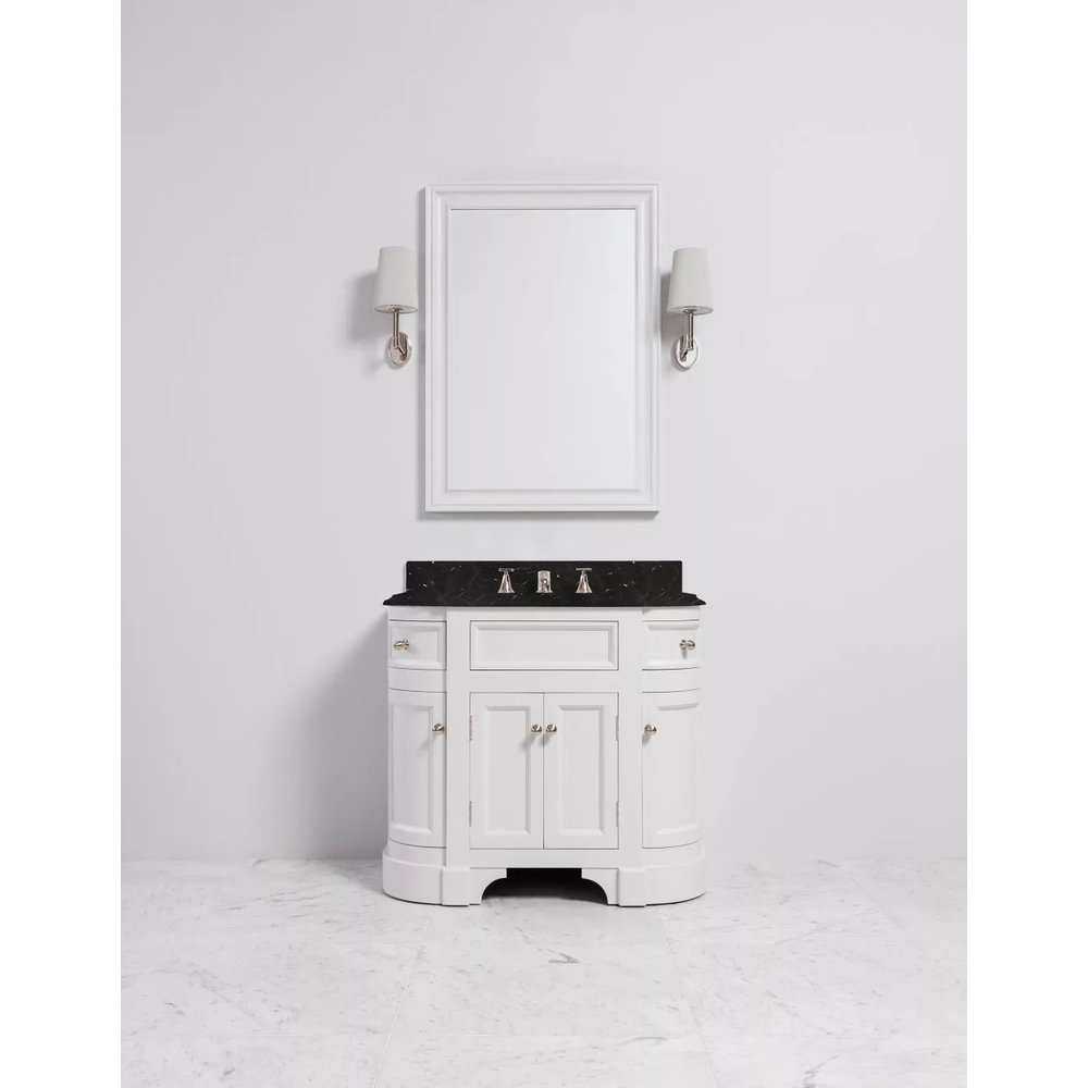 Porter Bathroom Stratford Single Moher VP103  - wooden wash basin stand with doors, natural stone top and underbuilt basins