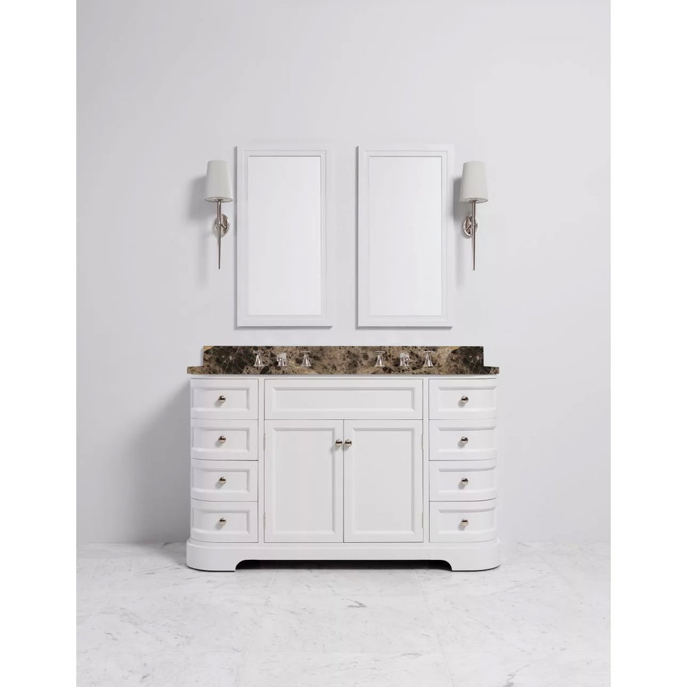 Porter Regent Regent Double Moher VP106  - wooden wash basin stand with doors, natural stone top and underbuilt basins