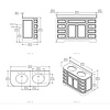 Porter Bathroom Regent Double Moher VP106 - massief houten badmeubel met  deuren, natuursteen blad en inbouw wastafels