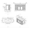 Porter Bathroom Regent Double Coole VP106 - Massivholz-Badmöbel mit Türen und Natursteinplatte inklusive Einbauwaschbecken