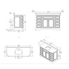 Regent Mid Moher VP107 - massief houten badmeubel met deuren, natuursteen blad en inbouw wastafel Porter Bathroom Regent Mid Moher VP107 - massief houten badmeubel met deuren, natuursteen blad en inbouw wastafel