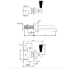 Lefroy Brooks 1900 Classic Black LB1900 Classic Black 3-gats wand badkraan met hendels BL-1152