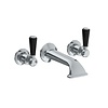 Lefroy Brooks 1900 Classic Black LB1900 Classic Black 3-hole wall mounted bath mixer with lever handles BL-1152