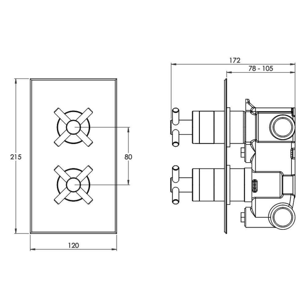 Porter Bathroom Pelham concealed thermostatic shower valve with diverter BS626